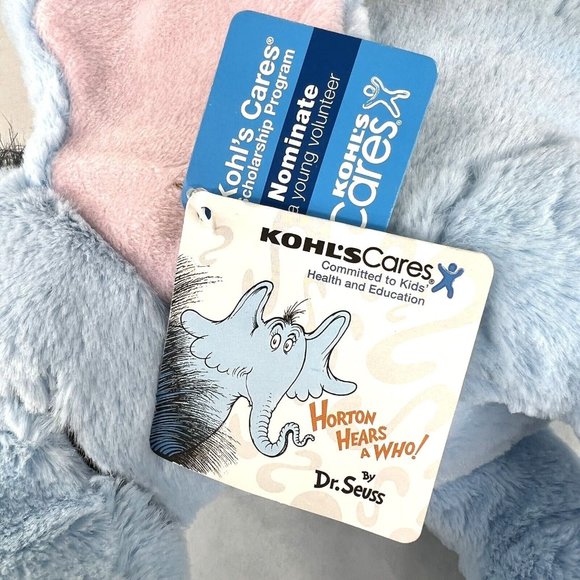 Kohls Cares Horton Hears A Who Elephant Plush Blue Dr Seuss Stuffed Animal Toy - Picture 10 of 12